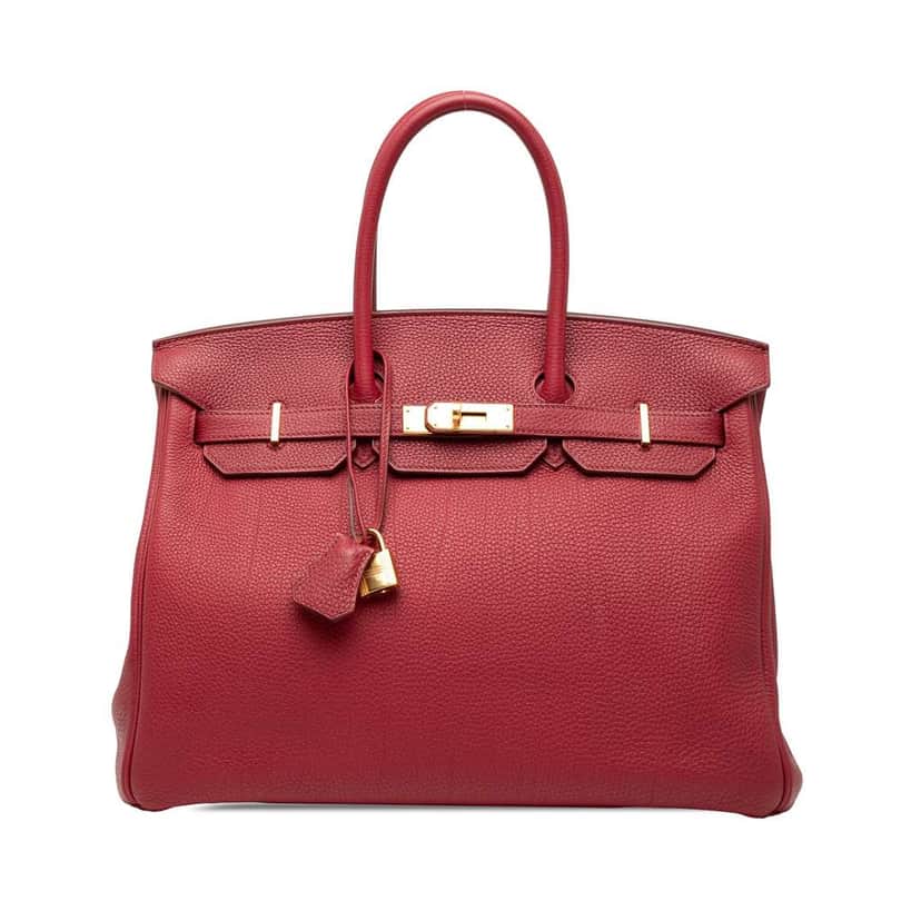 Hermès Togo Birkin Retourne 35 Red Leather Good condition - Front View