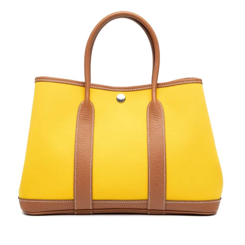 Hermès Toile and Negonda Garden Party 30 Yellow Canvas Good condition - Front View