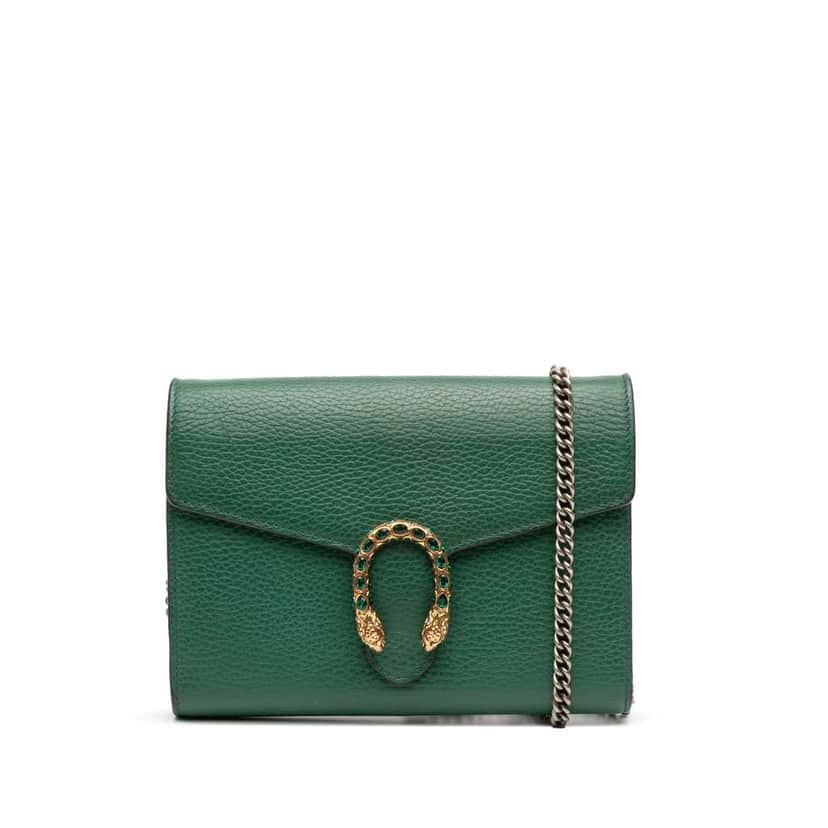 Gucci Leather Dionysus Wallet on Chain Green Leather Good condition - Front View