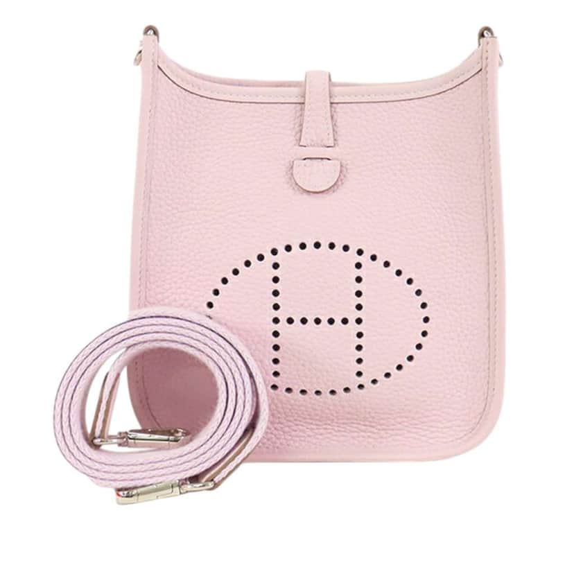 Hermès Taurillon Clemence Evelyne TPM Pink Leather Good condition - Front View