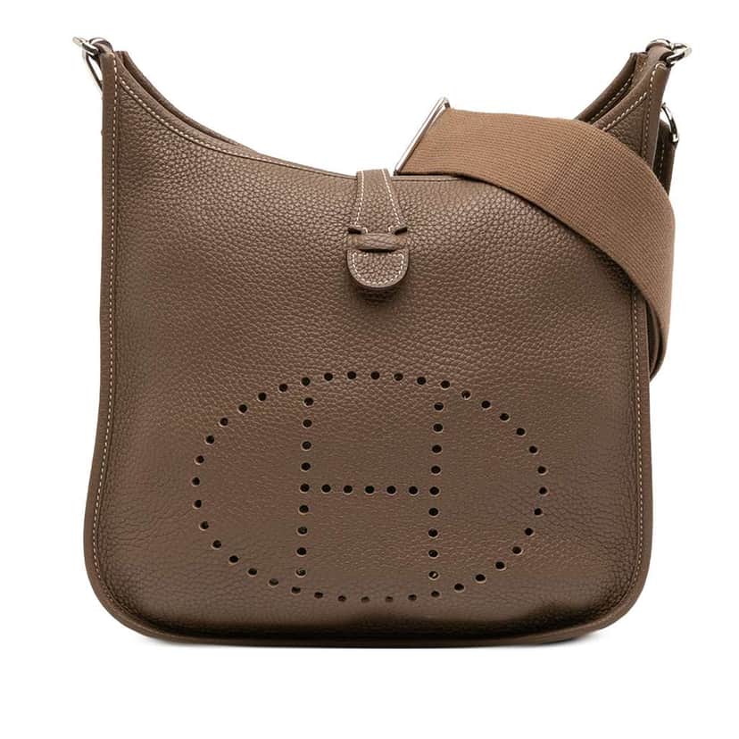 Hermès Clemence Evelyne III 29 Brown Leather Good condition - Front View