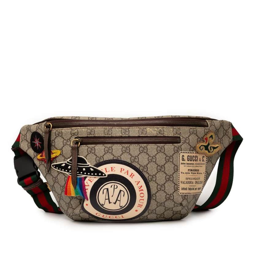 Gucci GG Supreme Courrier Belt Bag Brown Canvas Good condition - Front View