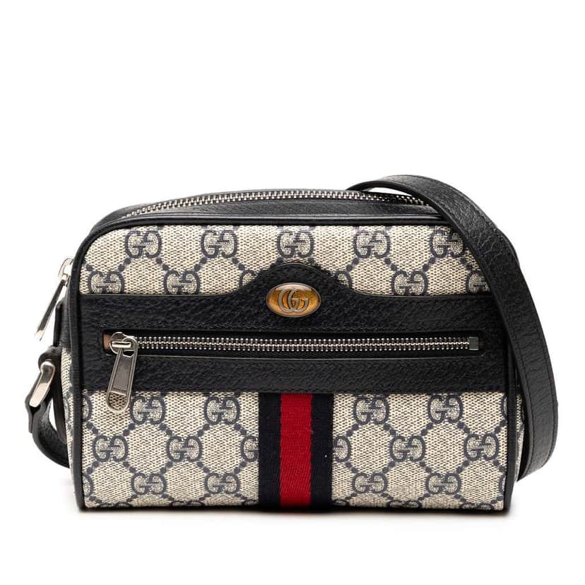 Gucci Mini GG Supreme Ophidia Crossbody Grey Canvas Good condition - Front View