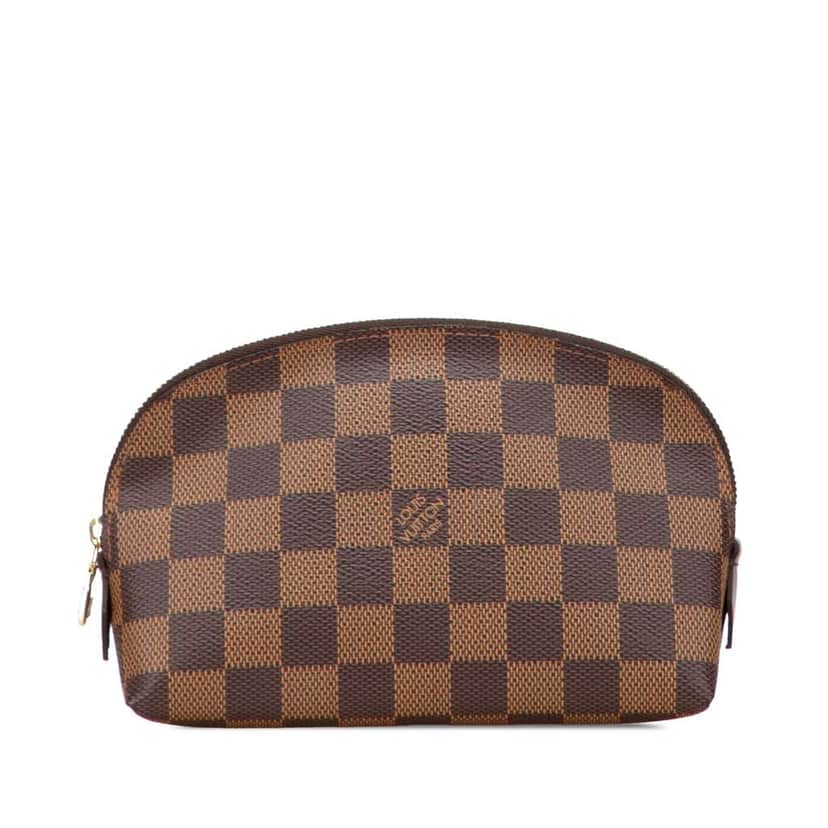 Louis Vuitton Damier Ebene Cosmetic Pouch Brown Canvas Good condition - Front View