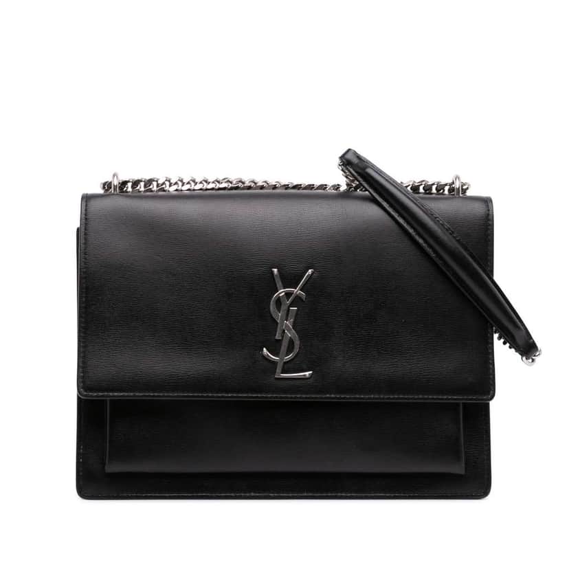 Saint Laurent Large Leather Monogram Sunset Crossbody Black Leather Good condition - Front View