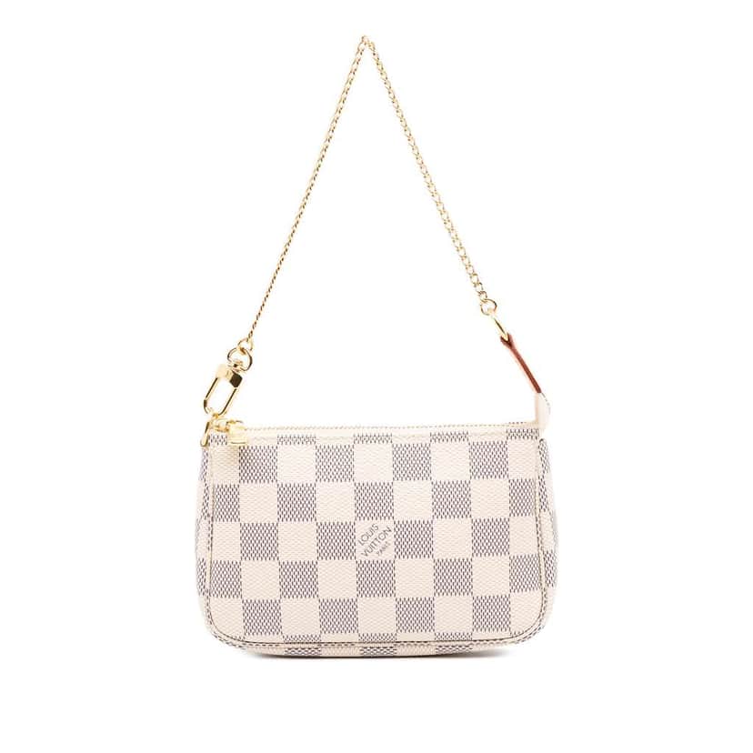 Louis Vuitton Damier Azur Mini Pochette Accessoires White Canvas Good condition - Front View