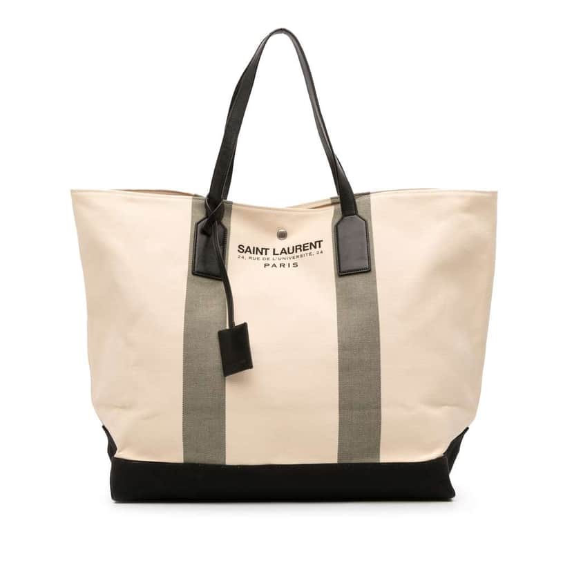 Saint Laurent Canvas East West Beach Shopping Tote Brown Canvas Good condition - Front View