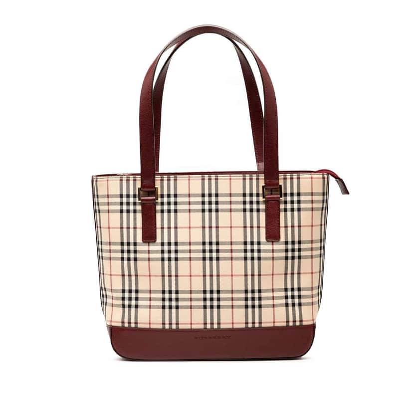 Burberry House Check Canvas Handbag Brown Canvas Good condition - Front View