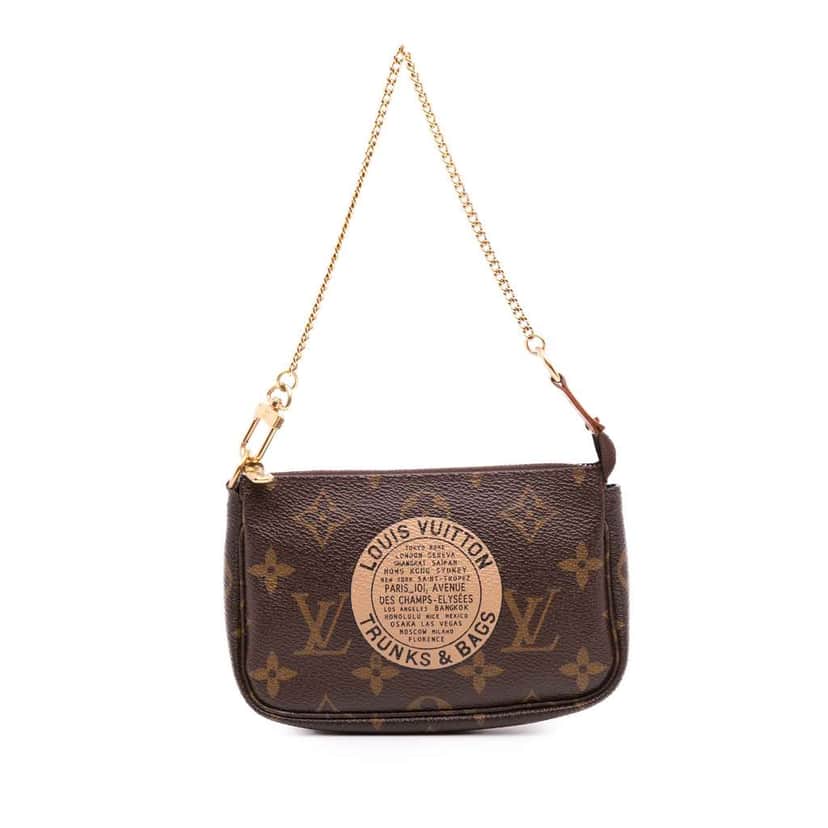 Louis Vuitton Monogram Trunks and Bags Mini Pochette Accessoires Brown Canvas Good condition - Front View