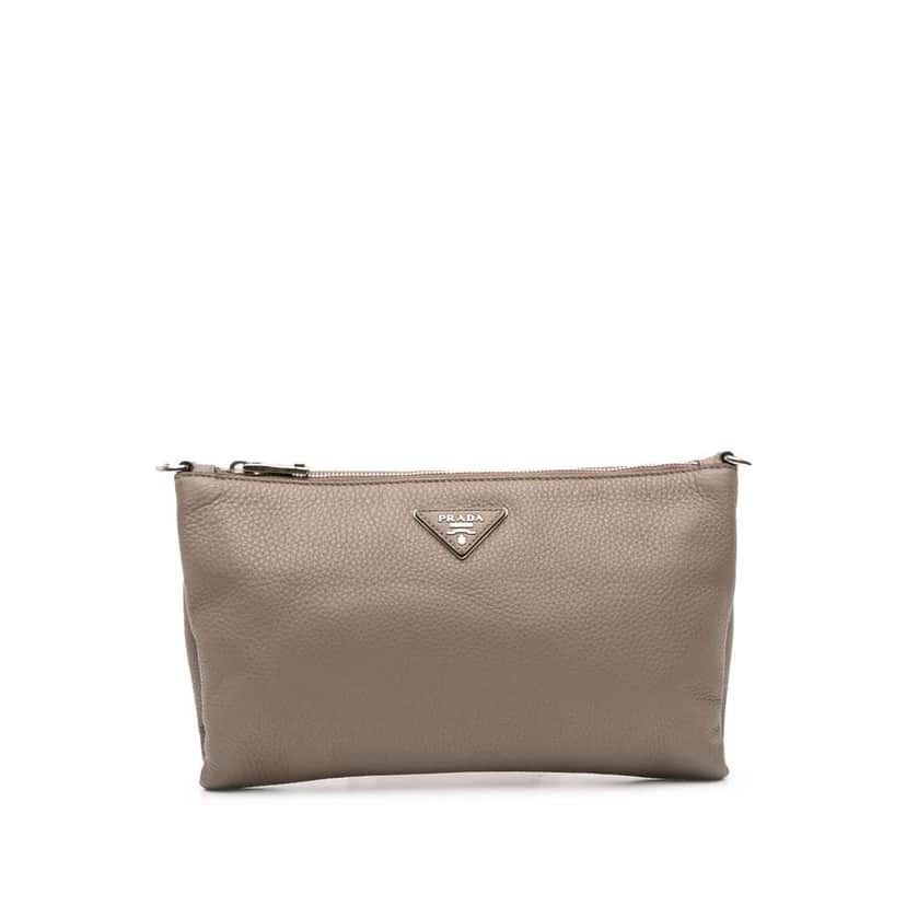 Prada Vitello Daino Crossbody Brown Leather Good condition - Front View
