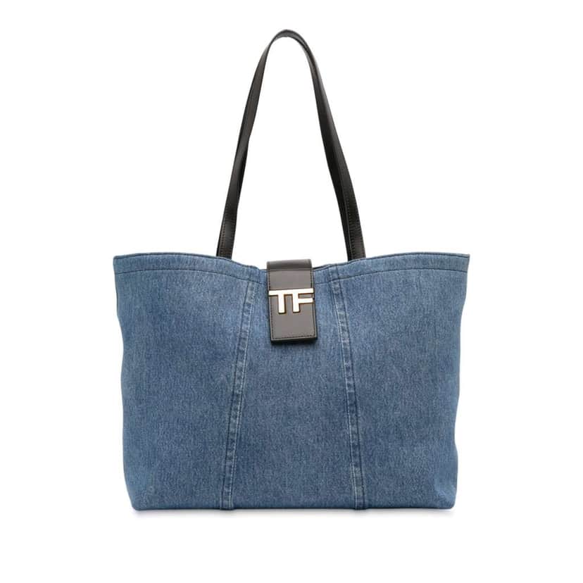 Tom Ford Small Denim TF Tote Blue Denim Good condition - Front View