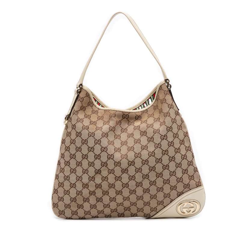 Gucci GG Canvas New Britt Hobo Brown Canvas Good condition - Front View