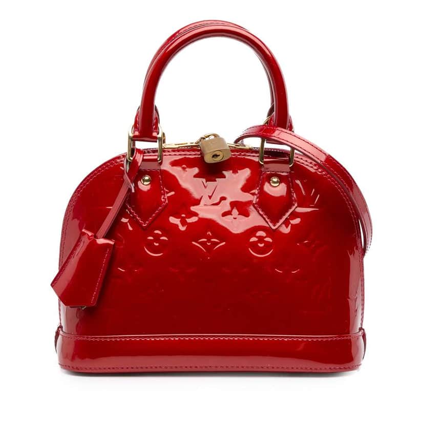 Louis Vuitton Monogram Vernis Alma BB Red Leather Good condition - Front View