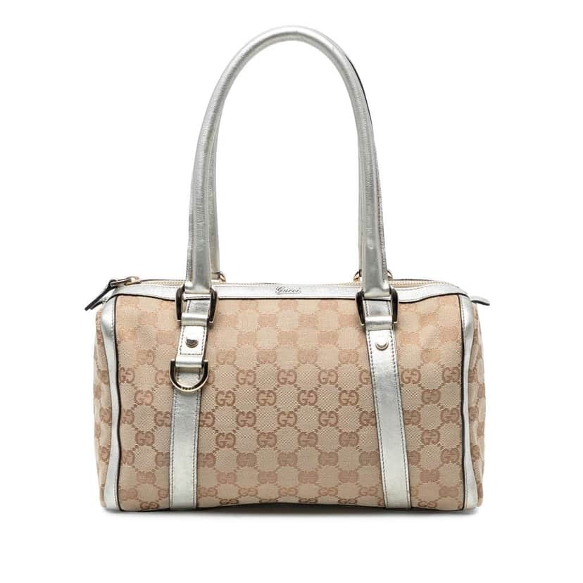 Gucci GG Canvas Abbey D Ring Boston Bag Brown Canvas Good condition - Front View