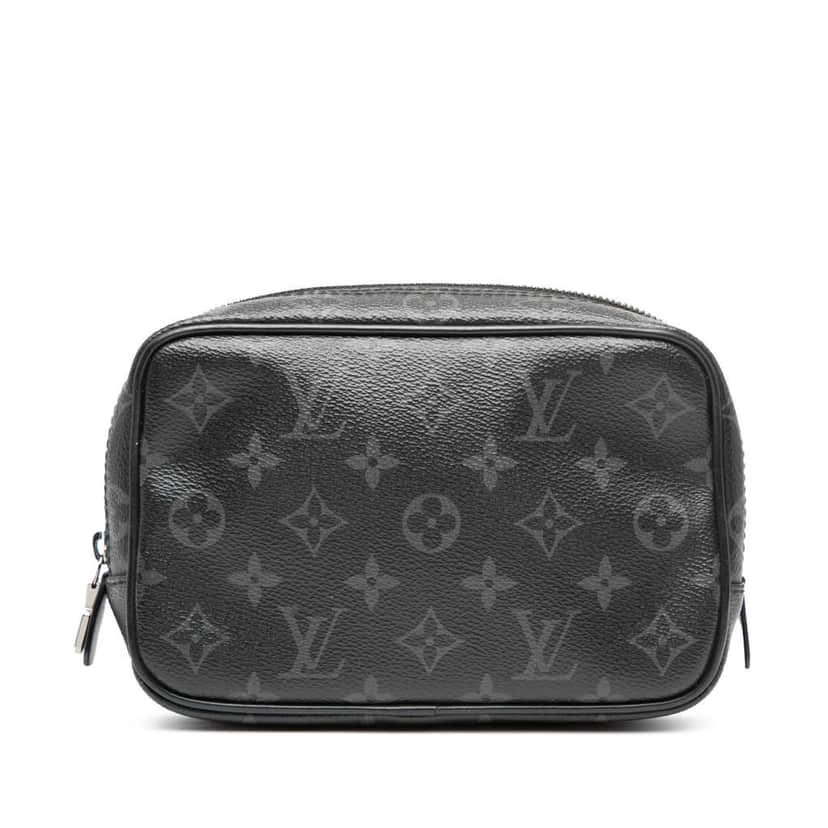 Louis Vuitton Monogram Eclipse Toilet Pouch PM Black Good condition - Front View