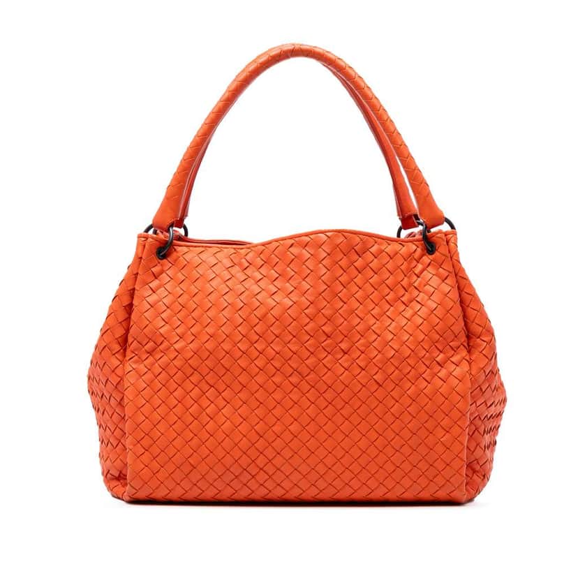 Bottega Veneta Nappa Intrecciato Parachute Tote Orange Leather Good condition - Front View