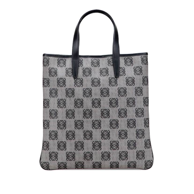 Loewe Anagram Coated Canvas Tote Grey Canvas Good condition - Front View