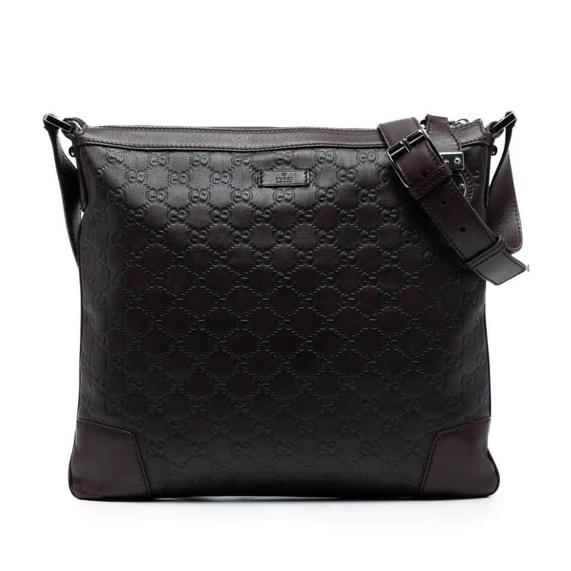 Gucci Guccissima Crossbody Brown Leather Good condition - Front View