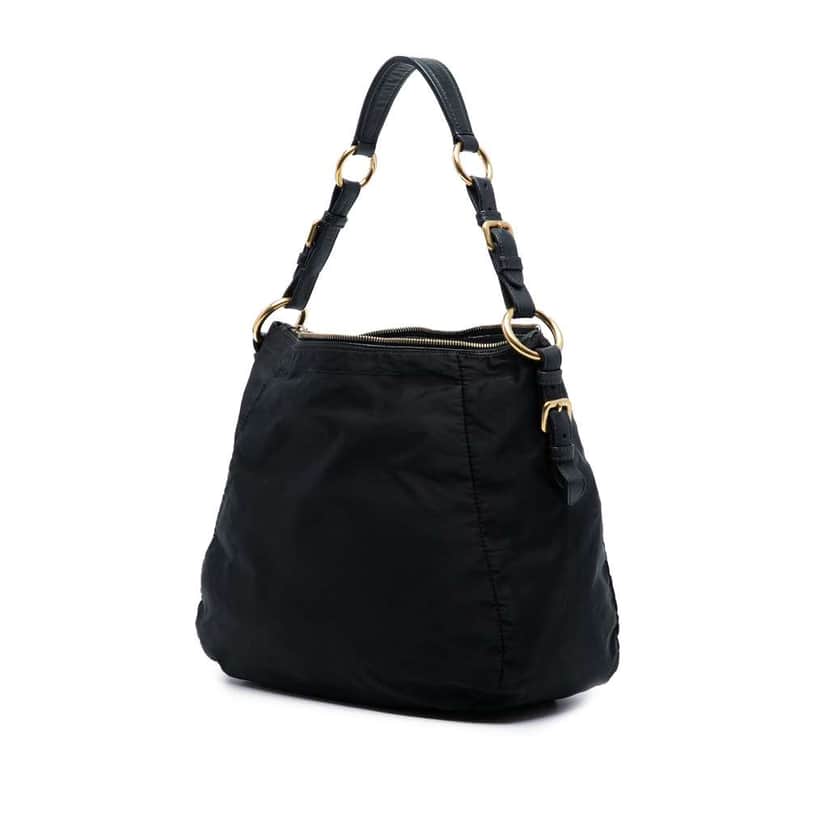 Prada Tessuto Logo Shoulder Bag Black Good condition - Front View