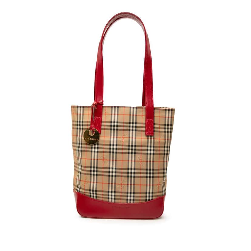 Burberry Haymarket Check Canvas Tote Brown Canvas Very good condition - Front View