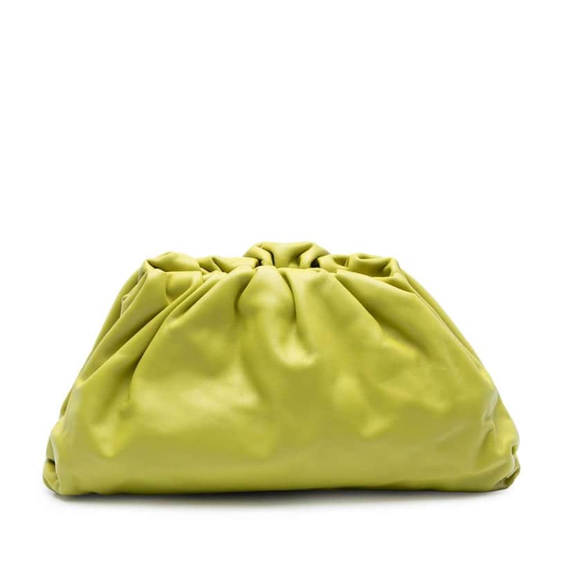 Bottega Veneta Lambskin The Pouch Yellow Leather Good condition - Front View