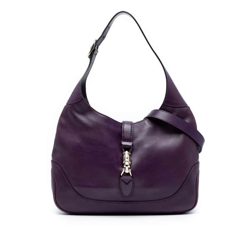 Gucci Calfskin Jackie O Bouvier Crossbody Purple Leather Good condition - Front View