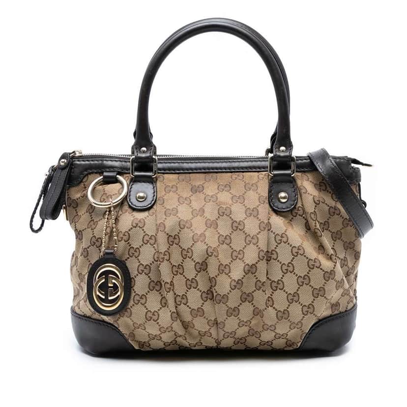 Gucci GG Canvas Sukey Satchel Brown Canvas Good condition - Front View