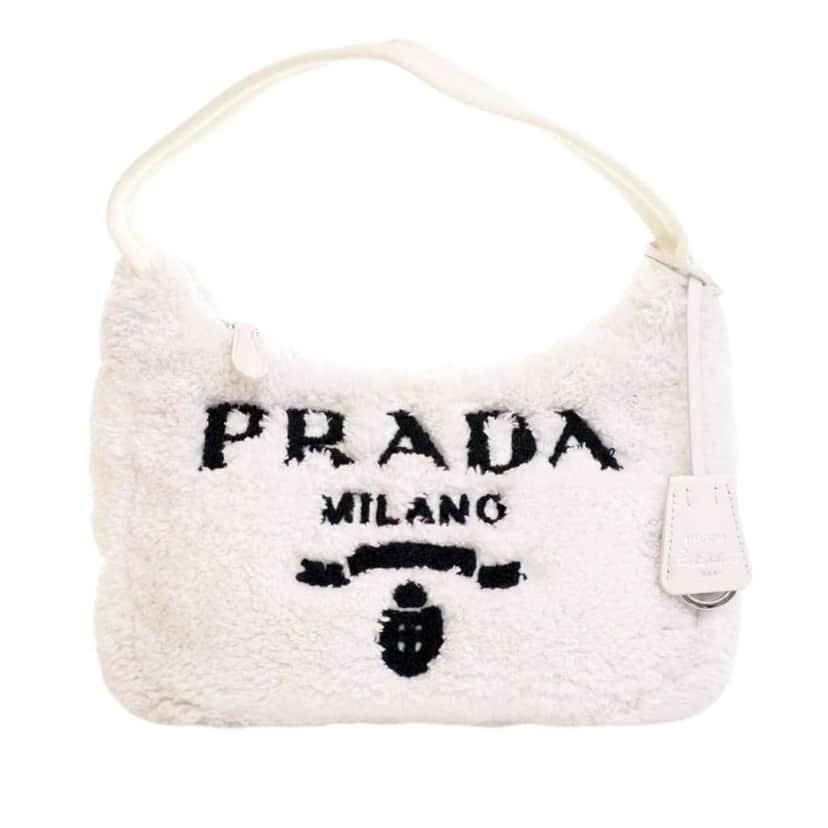 Prada Mini Terry Re Edition 2000 Shoulder Bag White Cotton Good condition - Front View