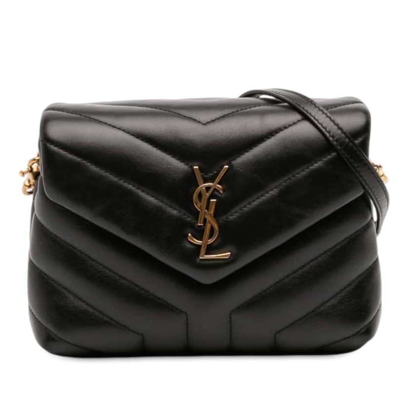 Saint Laurent Toy Matelasse Leather Monogram LouLou Crossbody Black Leather Good condition - Front View
