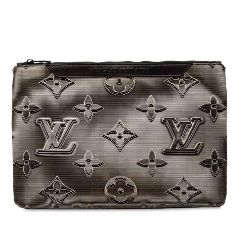 Louis Vuitton Monogram 3D 2054 Reversible Pouch Grey Good condition - Front View