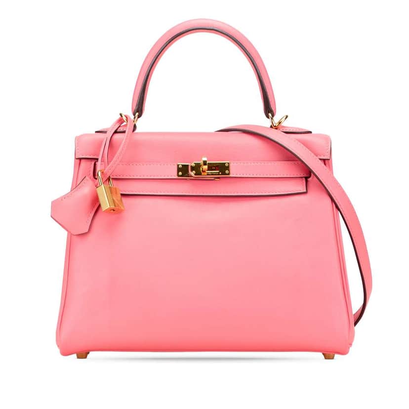 Hermès Swift Kelly II Retourne 25 Pink Leather Good condition - Front View