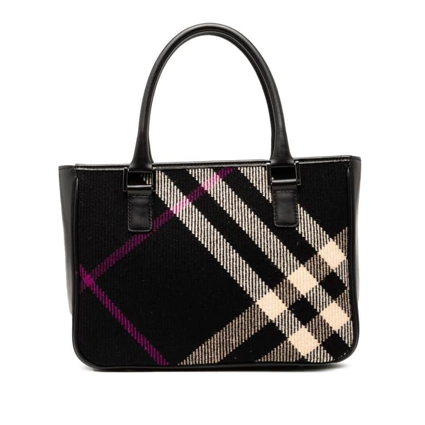 Burberry Supernova Check Wool Handbag Black Wool Good condition - Front View