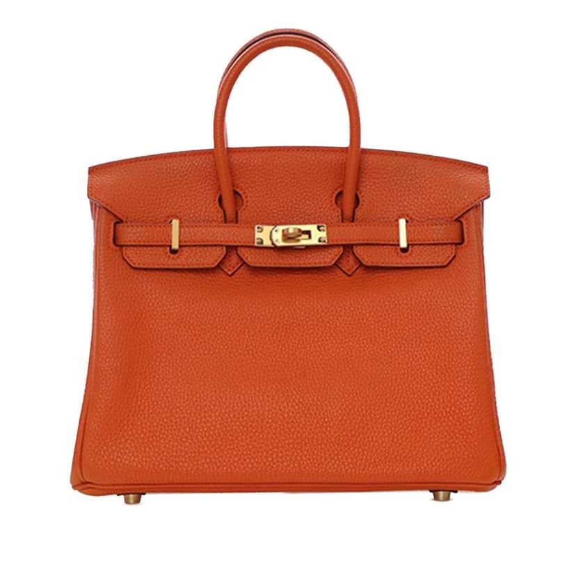 Hermès Togo Birkin Retourne 25 Orange Leather Good condition - Front View