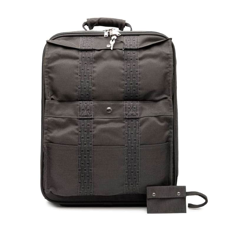 Hermès Canvas Herline Travel Bag Grey Canvas Good condition - Front View