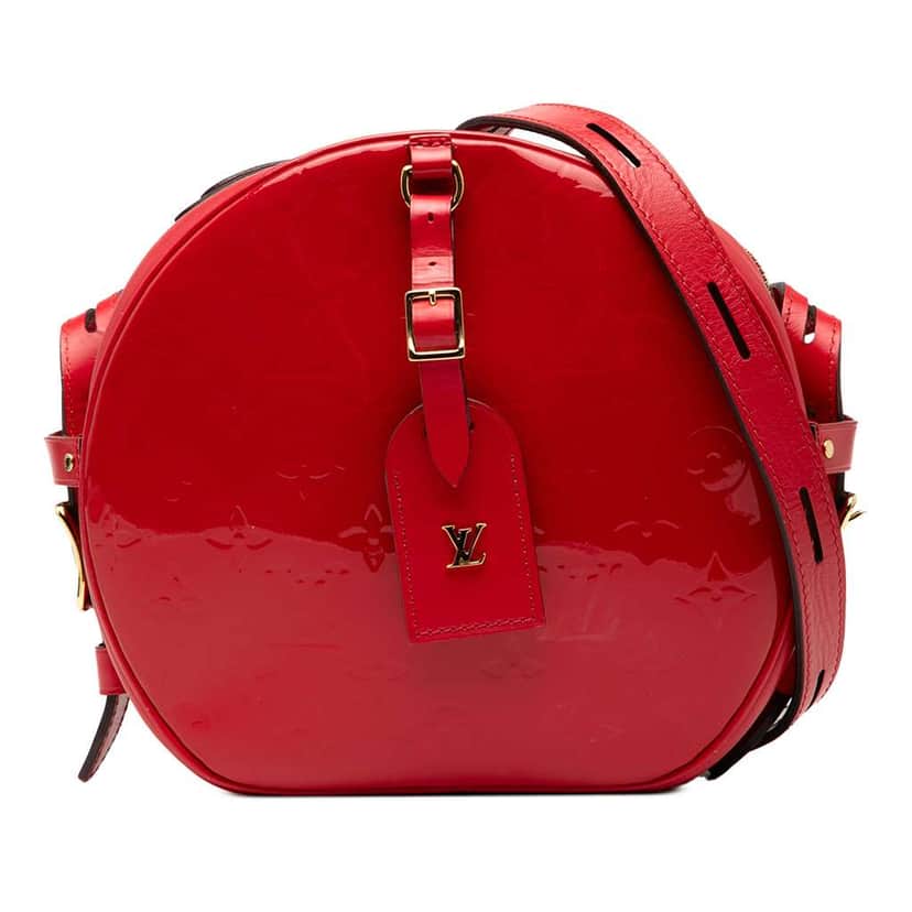 Louis Vuitton Monogram Vernis Boite Chapeau Souple PM Red Leather Very good condition - Front View