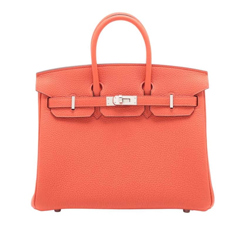 Hermès Togo Birkin Retourne 25 Orange Leather Good condition - Front View