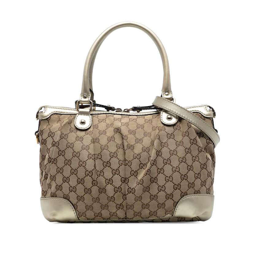 Gucci GG Canvas Sukey Satchel Brown Canvas Good condition - Front View