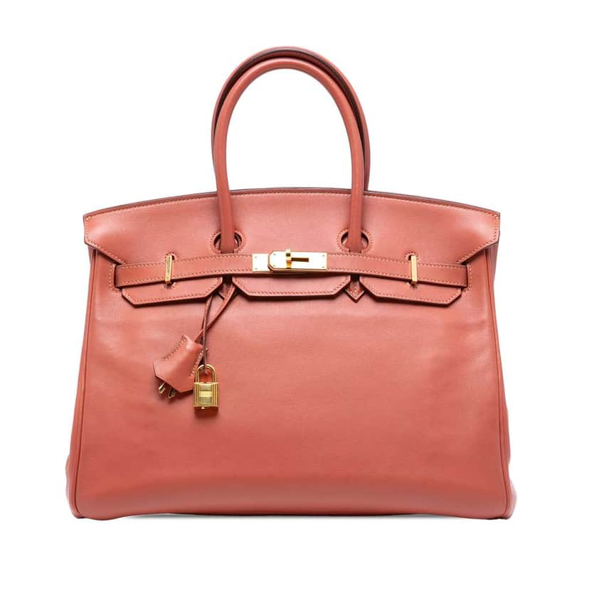 Hermès Swift Birkin Retourne 35 Pink Leather Good condition - Front View