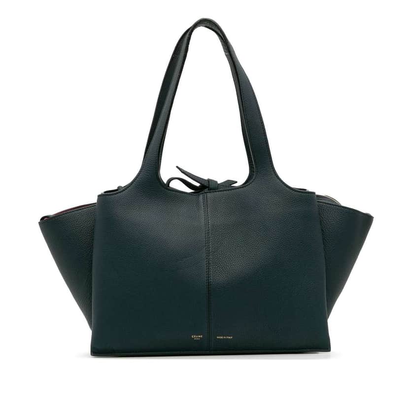 Celine Medium Calfskin Trifold Tote Blue Leather Good condition - Front View