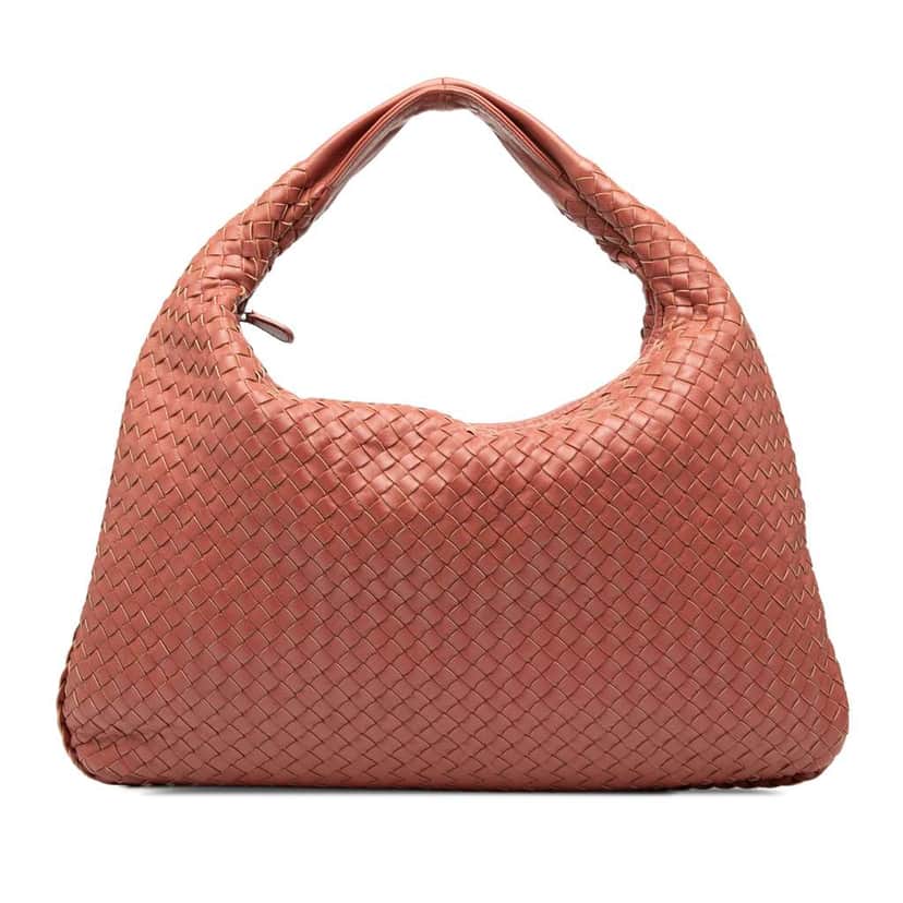Bottega Veneta Medium Nappa Intrecciato Veneta Hobo Red Leather Good condition - Front View