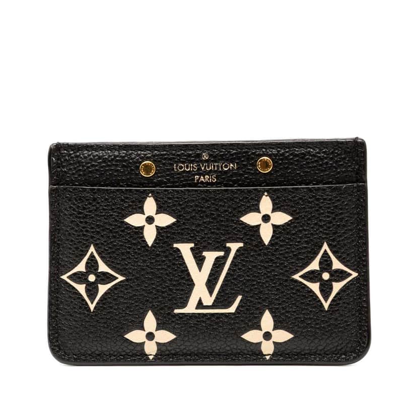 Louis Vuitton Bicolor Monogram Empreinte Card Holder Black Leather Good condition - Front View