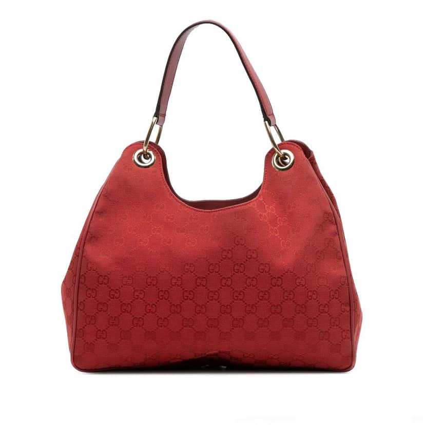 Gucci GG Canvas Shoulder Bag Red Canvas Good condition - Front View