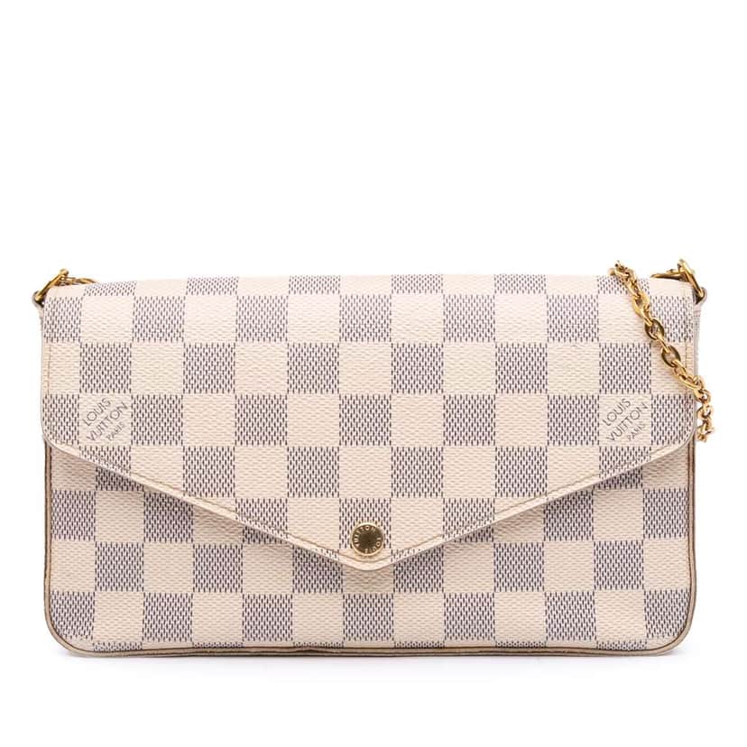 Louis Vuitton Damier Azur Pochette Felicie White Canvas Good condition - Front View