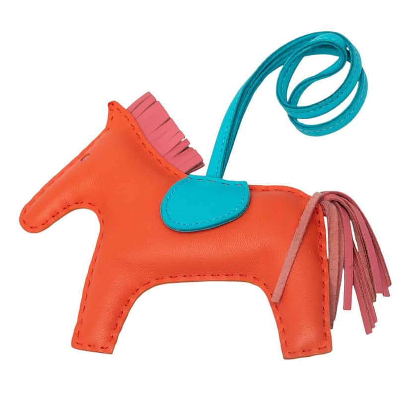 Hermès Milo Lambskin Grigri Rodeo Bag Charm MM Orange Leather Good condition - Front View