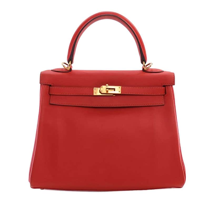 Hermès Swift Kelly II Retourne 25 Red Leather Good condition - Front View