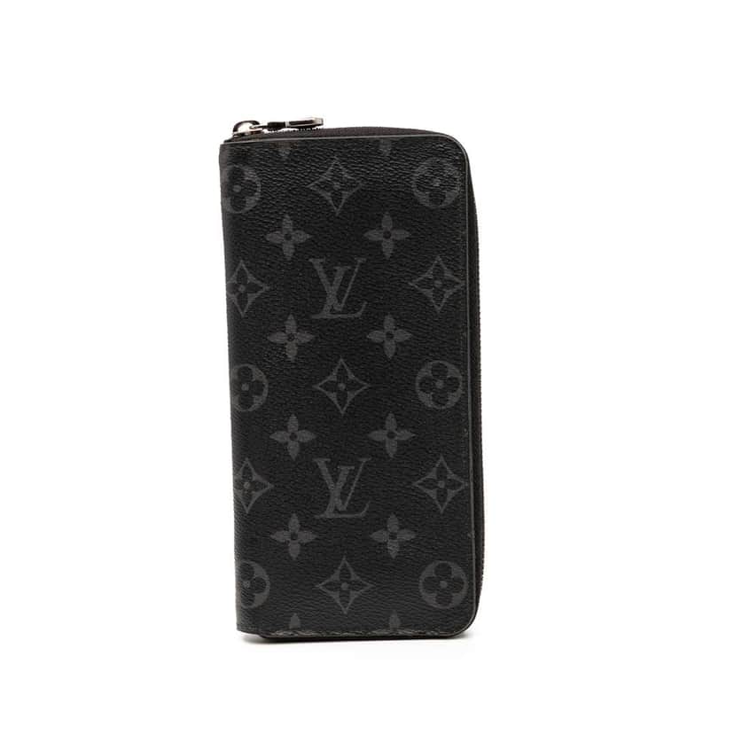 Louis Vuitton Monogram Eclipse Vertical Zippy Wallet Black Good condition - Front View