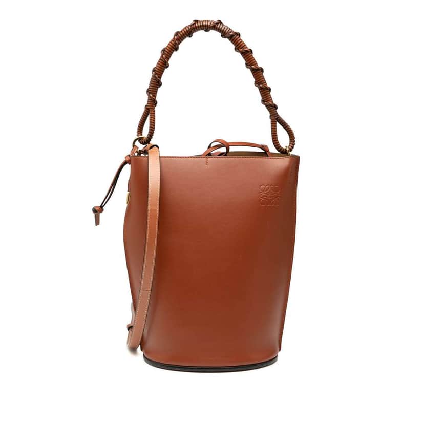 Loewe Leather Gate Bucket Bag Brown Leather Good condition - Front View