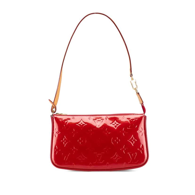 Louis Vuitton Monogram Vernis Pochette Accessoires Red Leather Good condition - Front View