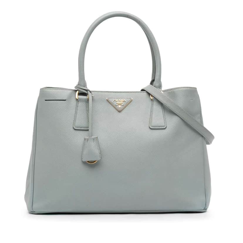 Prada Medium Saffiano Lux Galleria Satchel Blue Leather Good condition - Front View