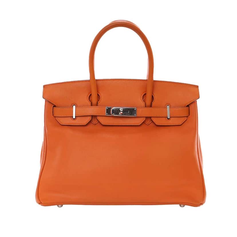 Hermès Swift Birkin Retourne 30 Orange Leather Good condition - Front View